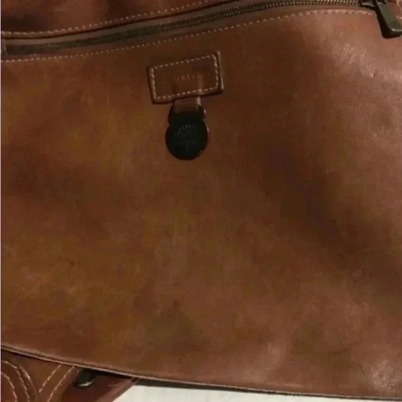 Mulberry brown woven leather satchel handbag - Picture 9 of 13